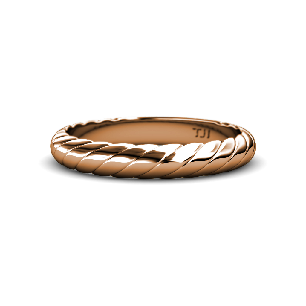 Eudora Retro Rope Wedding Band 